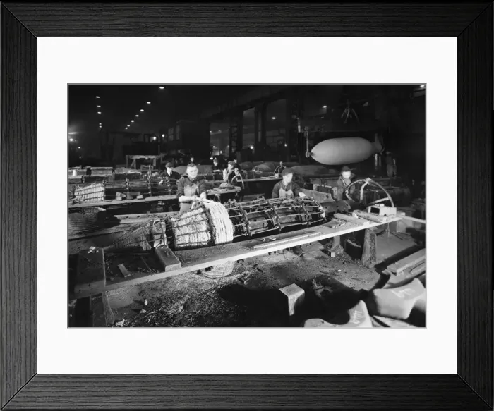 Framed Print : The initial stage of production of a British ten-ton bomb Framed Print : The initial stage of production of a British ten-ton bomb