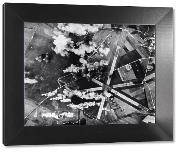 B-26 Marauder medium bombers of the United States Army Air Force hit dispersal areas