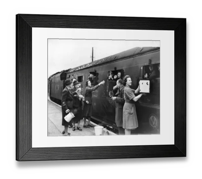 Framed Print : Womens Voluntary Service (WVS) serving tea at Carnforth Railway Station. Lancashire Framed Print : Womens Voluntary Service (WVS) serving tea at Carnforth Railway Station. Lancashire