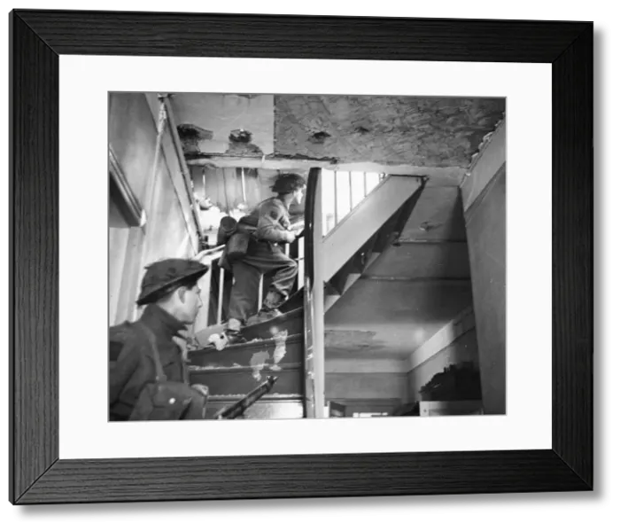 Framed Print : Men of the Seaforth Highlanders, now over the River Oste Framed Print : Men of the Seaforth Highlanders, now over the River Oste