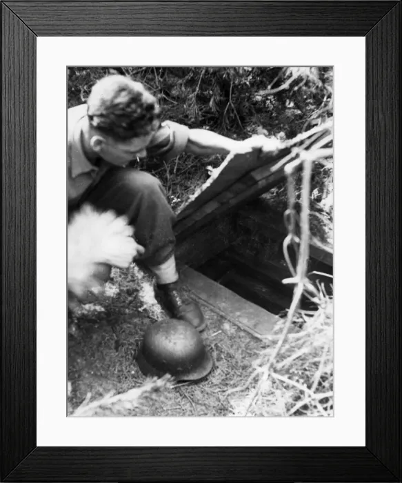 Framed Print : Underground ammunition stores discovered by the Intelligence Corps