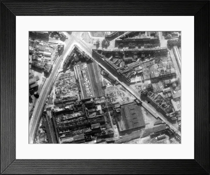 Framed Print : The destroyed factory of Deutsche Rohren Werke in Dusseldorf. September 1942 Framed Print : The destroyed factory of Deutsche Rohren Werke in Dusseldorf. September 1942