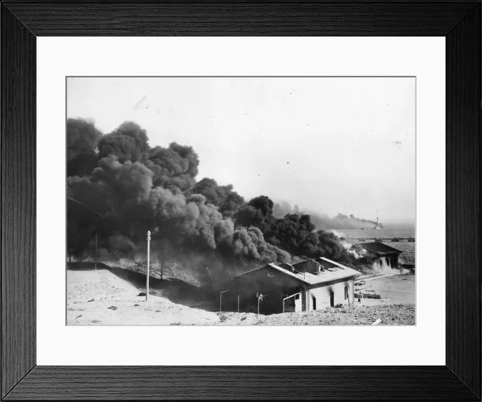 Framed Print : The fall of Tobruk. Libya. In the background is the Italian Cruiser, San Giorgio Framed Print : The fall of Tobruk. Libya. In the background is the Italian Cruiser, San Giorgio