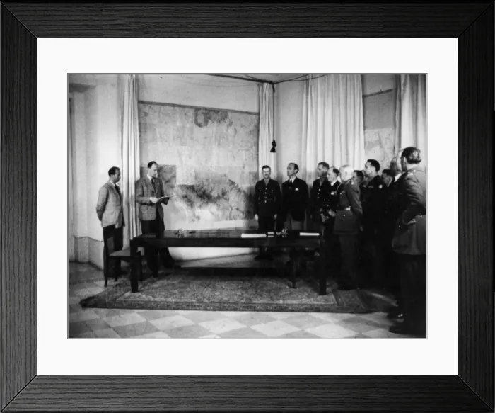 Framed Print : Surrender of the German armed forces in Italy. On Sunday 29th April 1945 an unconditional Framed Print : Surrender of the German armed forces in Italy. On Sunday 29th April 1945 an unconditional
