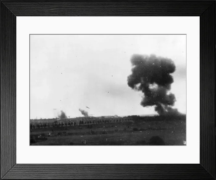 Framed Print : R. A. F. daylight attack enemy ships at Rotterdam port, Holland Framed Print : R. A. F. daylight attack enemy ships at Rotterdam port, Holland