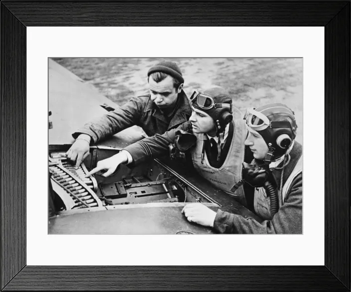 Framed Print : Two Polish pilots training to fly P-51 Mustang fighters. 12th May 1944 Framed Print : Two Polish pilots training to fly P-51 Mustang fighters. 12th May 1944