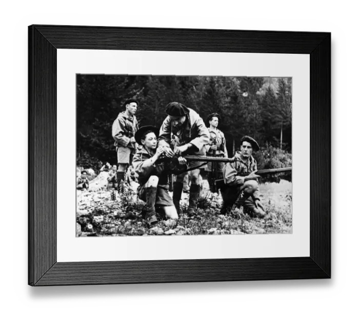Framed Print : French Maquis guerillas in training. The Maquis were rural guerrilla bands Framed Print : French Maquis guerillas in training. The Maquis were rural guerrilla bands