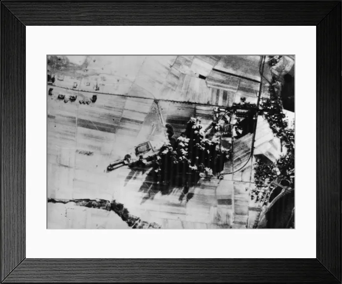 Framed Print : Direct hits from the US 8th Air Force heavy bombers on every building of the Waggun Framed Print : Direct hits from the US 8th Air Force heavy bombers on every building of the Waggun