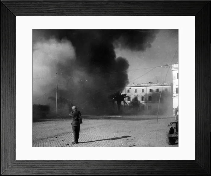 Framed Print : US troops deliver bread to Italian civilians in Nettuno. Sergeant J Framed Print : US troops deliver bread to Italian civilians in Nettuno. Sergeant J