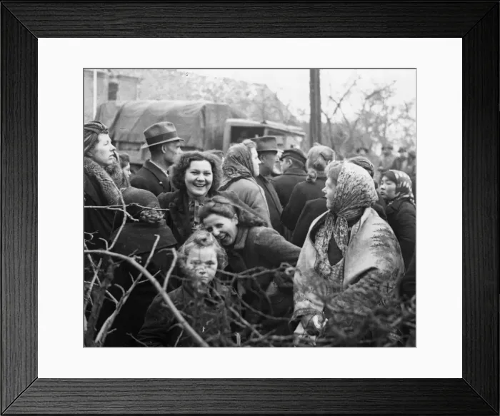 Framed Print : German civilians who have been picked up in villages and brought back to Kleve in our Framed Print : German civilians who have been picked up in villages and brought back to Kleve in our
