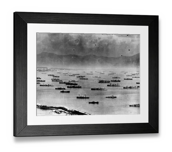 Framed Print : Ships assembled in a port of Southern Italy in preparation for the invasion of Southern Framed Print : Ships assembled in a port of Southern Italy in preparation for the invasion of Southern