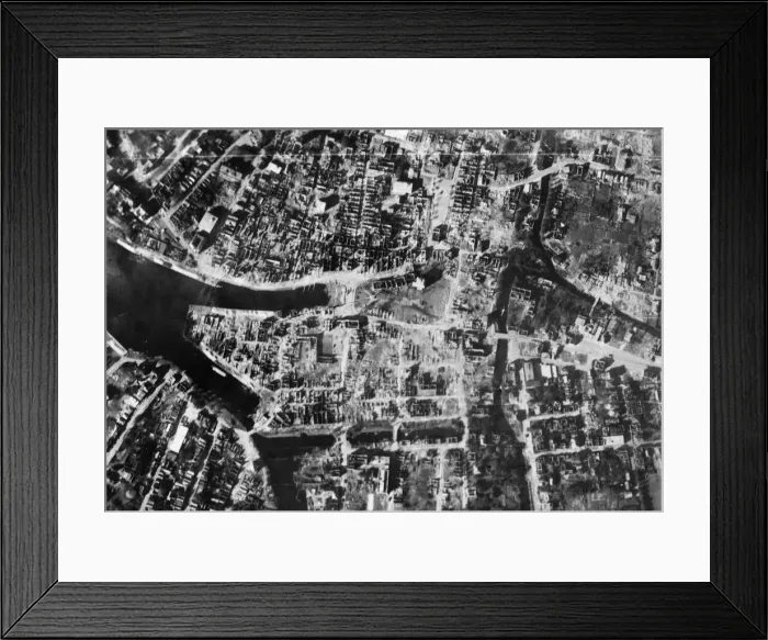 Framed Print : On 6th September 1944, aircraft of RAF Bomber Command attacked Eden in force Framed Print : On 6th September 1944, aircraft of RAF Bomber Command attacked Eden in force