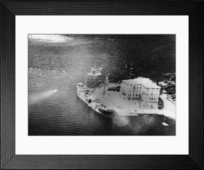 Framed Print : An enemy supply ship at the quayside at Parenzo (PoreAc) in the Adriatic Framed Print : An enemy supply ship at the quayside at Parenzo (PoreAc) in the Adriatic