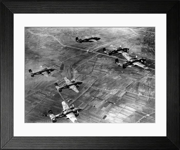 Framed Print : B 25 Mitchell bombers of the 12th US Army Air Force in support of the Allies in Anzio