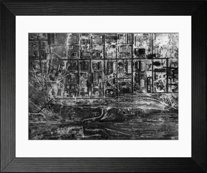 Framed Print : Twenty three buildings and installations at the Marseburg Synthetic Oil plant