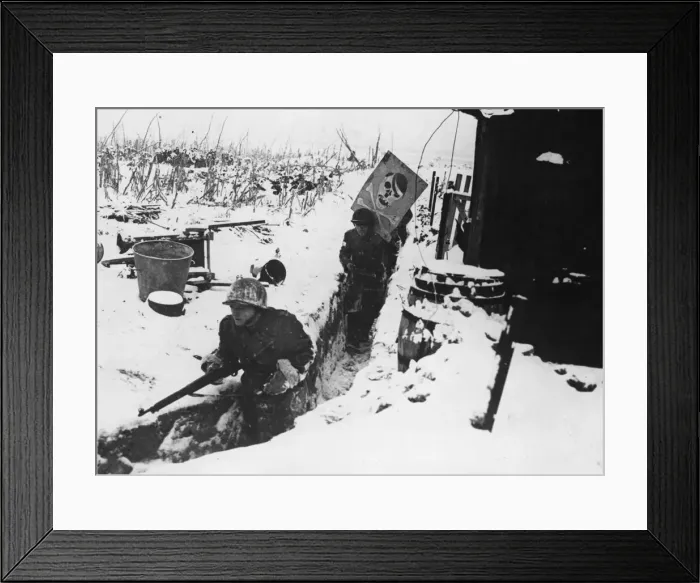 Framed Print : FFI patrol of 1st French Army carries a caricature of Hitler away from a Rhine River Framed Print : FFI patrol of 1st French Army carries a caricature of Hitler away from a Rhine River