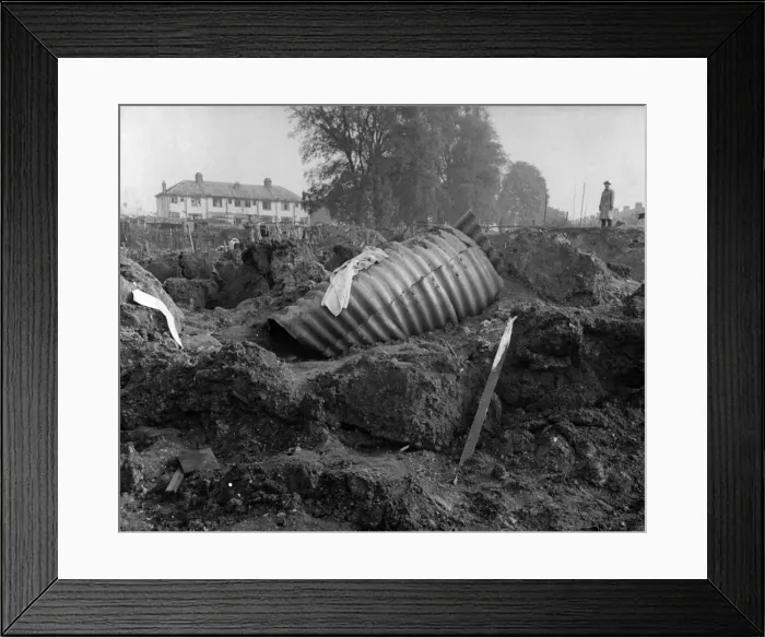 Framed Print : The flying Magic Carpet of the Arabian Nights has nothing on the Anderson shelter you see Framed Print : The flying Magic Carpet of the Arabian Nights has nothing on the Anderson shelter you see