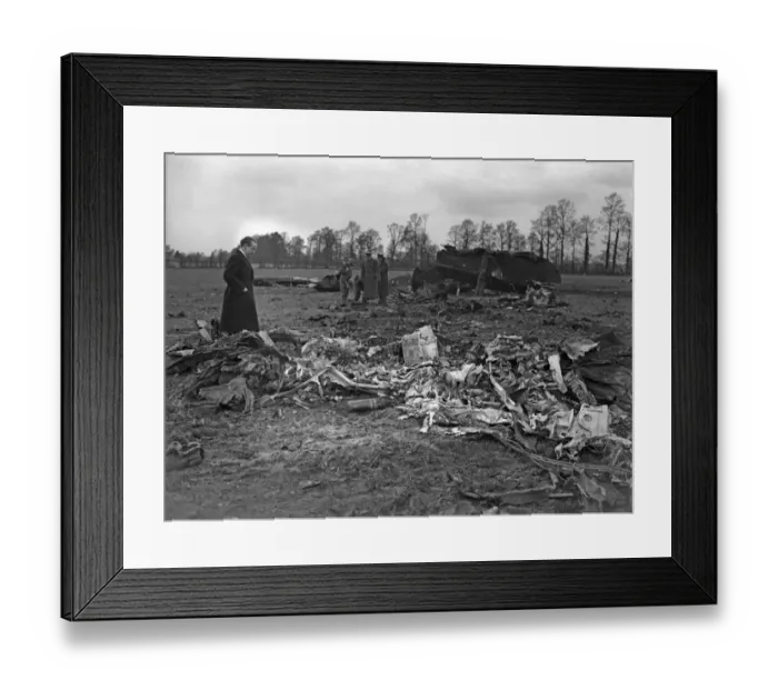 Framed Print : The wreckage of Junkers Ju 88 3Z+AL Wk Nr 2170 of 3.  /  KG 77 which was shot down by F  /  Lt D