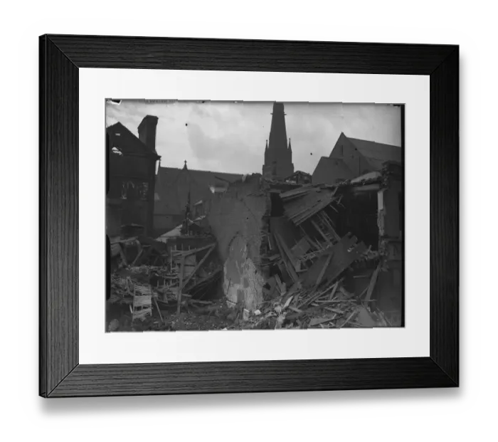 Framed Print : The shattered remains of W. H. Smart in Wrentham Street, Birmingham following the air raid Framed Print : The shattered remains of W. H. Smart in Wrentham Street, Birmingham following the air raid