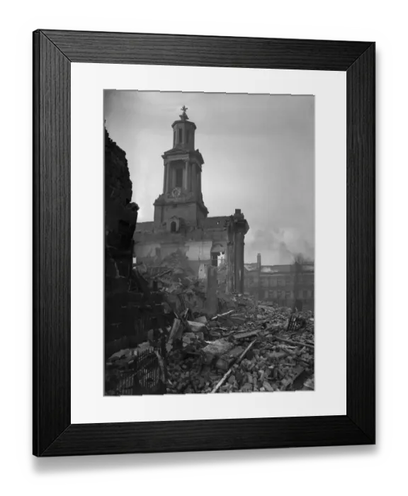 Framed Print : The spire of St Thomas Church, Bath Row, Birmingham is all that remains of this neo