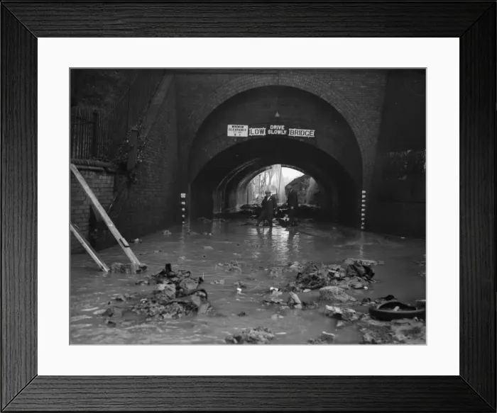 Framed Print : A direct hit on the Birmingham to Worcester canal at the Bournville canal tunnel Framed Print : A direct hit on the Birmingham to Worcester canal at the Bournville canal tunnel