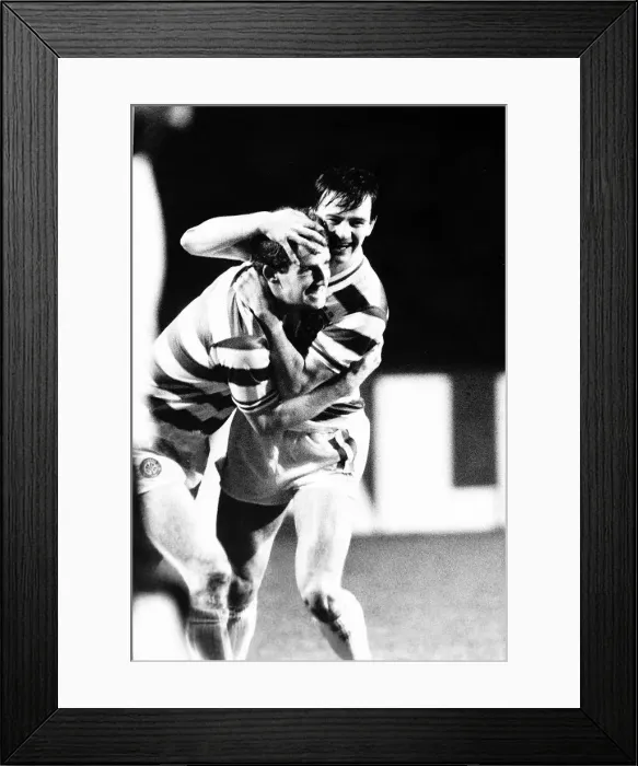 Framed Print : Tommy Burns Celtic football player celebrates with Charlie Nicholas sdrscottishcupfinal Framed Print : Tommy Burns Celtic football player celebrates with Charlie Nicholas sdrscottishcupfinal