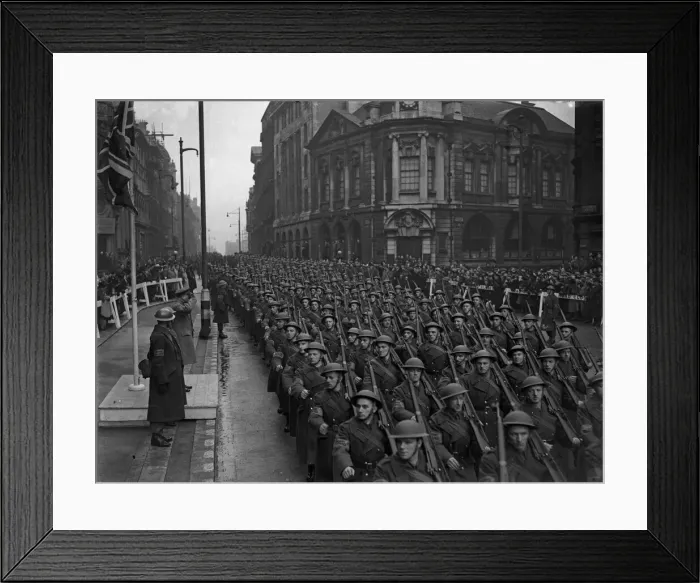 Framed Print : General Sir Robeit Cordon-Finlayson taking the salute at the Home Guard march - past in Framed Print : General Sir Robeit Cordon-Finlayson taking the salute at the Home Guard march - past in