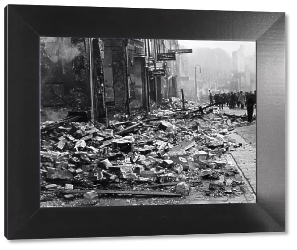 Bomb damaged Park Street in central Bristol, after an air raid by the Nazi German