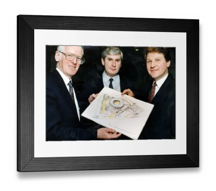 Framed Print : KEVIN KELLY CELTIC FC NEW STADIUM PLANS 1992 UNVEILED PLANS FOR NEW FOOTBALL