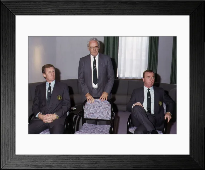 Framed Print : Jack McGinn with Billy McNeill & Tommy Craig January 1989 Framed Print : Jack McGinn with Billy McNeill & Tommy Craig January 1989