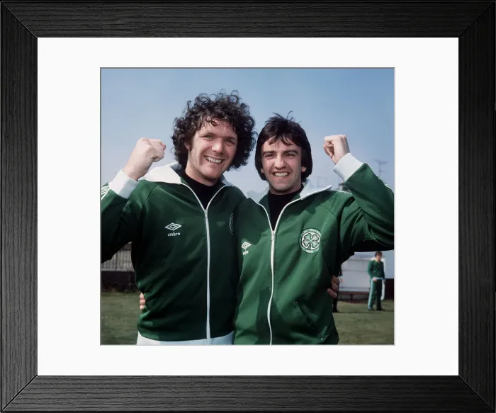 Framed Print : Roy Aitken & Mike Conroy Celtic football players May 1980