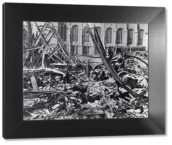 Bomb damage in central Bristol after an air raid by the Nazi German Luftwaffe one