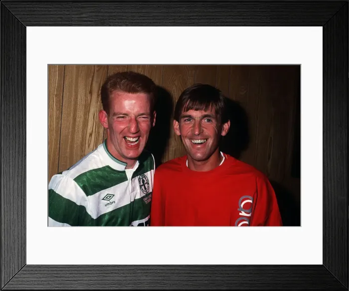 Framed Print : Tommy Burns with Kenny Dalglish August 1987