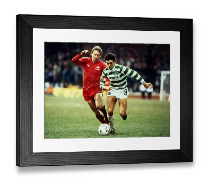 Framed Print : Paul McStay goes past Neil Simpson January 1986