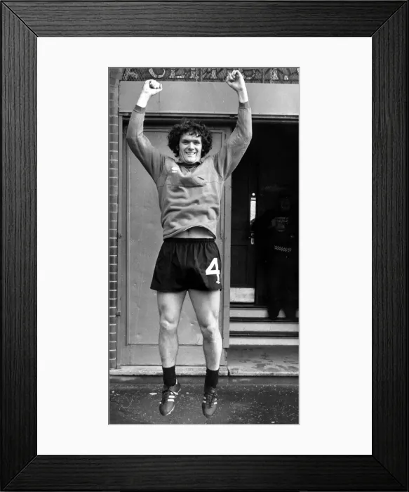 Framed Print : Roy Aitken jumping in the air outside Celtic Park October 1980 Framed Print : Roy Aitken jumping in the air outside Celtic Park October 1980