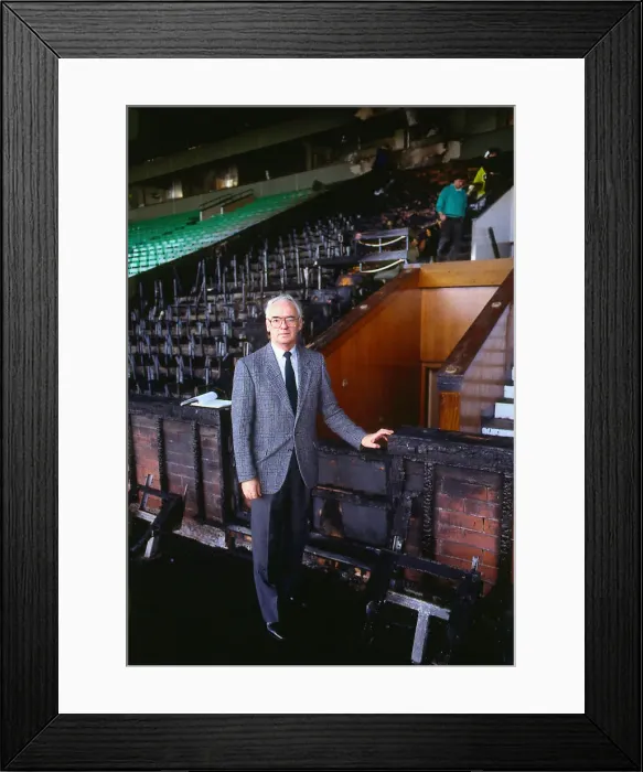 Framed Print : Jack McGinn Celtic Park Parkhead beside burnt out stand Framed Print : Jack McGinn Celtic Park Parkhead beside burnt out stand
