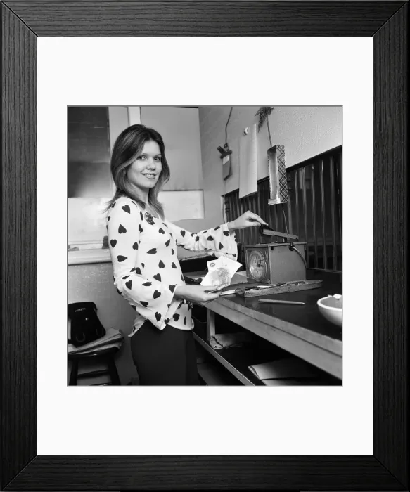 Framed Print : New betting shop owner Shirley Anne Baines in her shop at New Kings Road, Fulham Framed Print : New betting shop owner Shirley Anne Baines in her shop at New Kings Road, Fulham