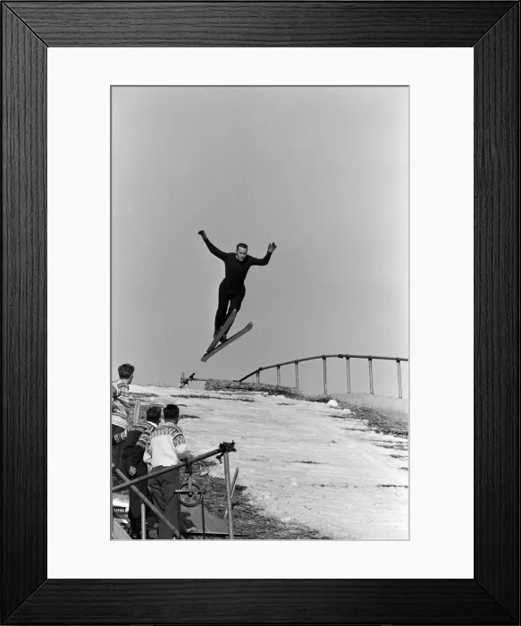 Framed Print : Skiing at Wembley Stadium, London. 30th May 1961 Framed Print : Skiing at Wembley Stadium, London. 30th May 1961