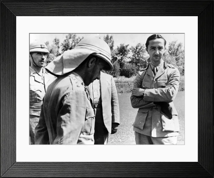Framed Print : Emir Abdul Ilah, before he left for Fallujah, chatting to Iraqi officers. Circa June 1941 Framed Print : Emir Abdul Ilah, before he left for Fallujah, chatting to Iraqi officers. Circa June 1941