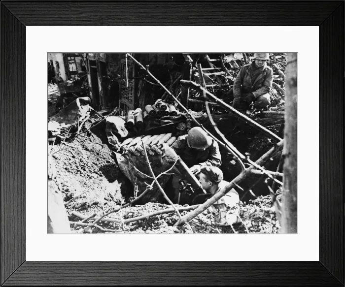 Framed Print : Roer crossing. The river Roer crossing was accomplished by units of the 9th U. S Framed Print : Roer crossing. The river Roer crossing was accomplished by units of the 9th U. S
