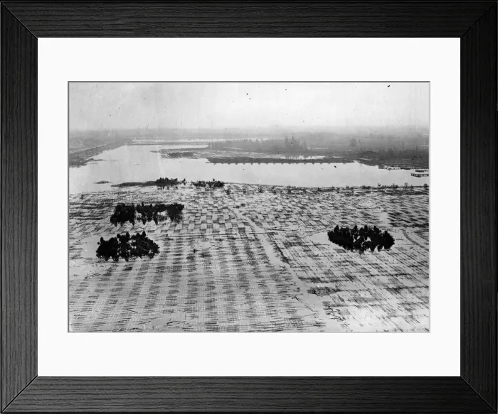 Framed Print : RAF bomb damage in captured Hanover. The Maschsee, an artificial lake south of Hanover