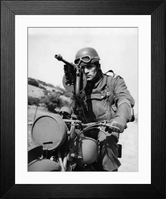 Framed Print : Army motor cycle training. Circa 1940 Framed Print : Army motor cycle training. Circa 1940