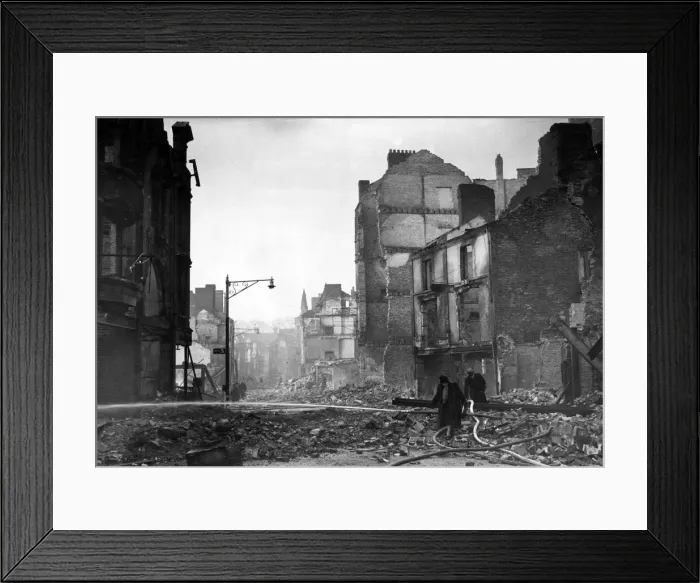 Framed Print : Bomb damage in Swansea following a Nazi raid. February 1941 Framed Print : Bomb damage in Swansea following a Nazi raid. February 1941