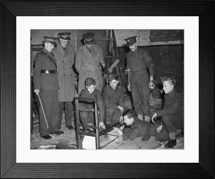 Framed Print : Major General A I McDougall (third from the left) who opened the new Army Cadet Force