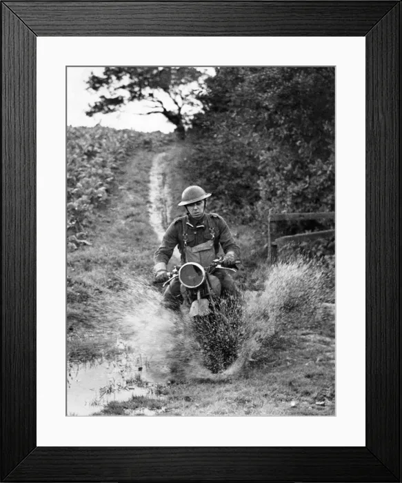 Framed Print : A member of a company of mechanised troops who are being trained in the North West in Framed Print : A member of a company of mechanised troops who are being trained in the North West in