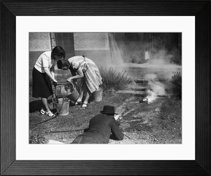 Framed Print : Women in Bristol learning how to put out the fires. Bristol was hit badly in Framed Print : Women in Bristol learning how to put out the fires. Bristol was hit badly in