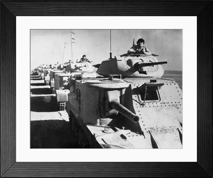 Framed Print : General Grant tanks moving into battle during Second World War. 4th June 1942 Framed Print : General Grant tanks moving into battle during Second World War. 4th June 1942