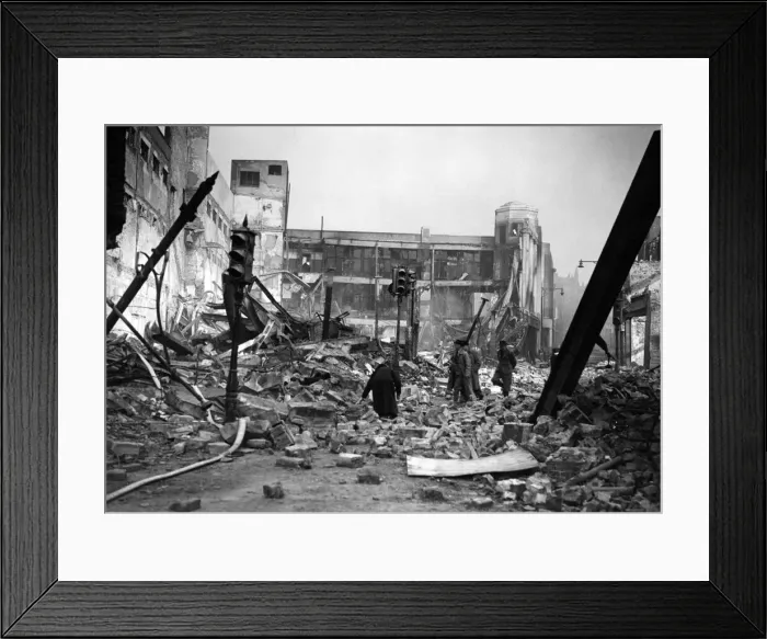 Framed Print : Bomb damage in Swansea after a Nazi raid. February 1941 Framed Print : Bomb damage in Swansea after a Nazi raid. February 1941