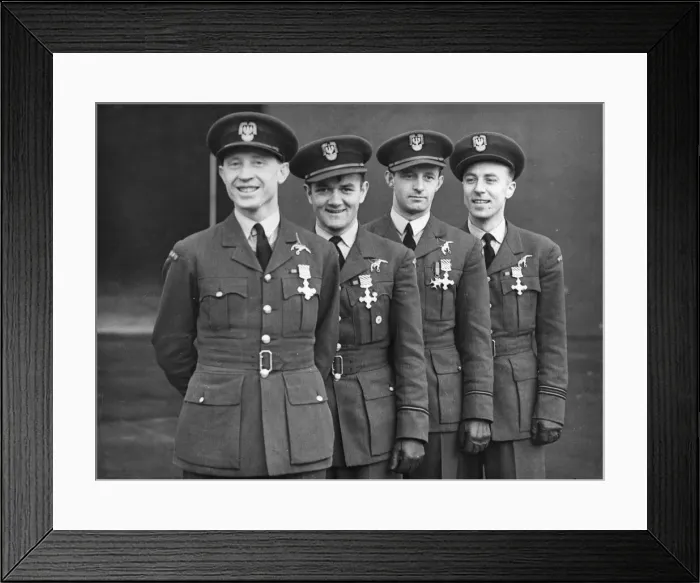 Framed Print : Four pilots of the Polish fighter squadron which played such an important part in the air Framed Print : Four pilots of the Polish fighter squadron which played such an important part in the air