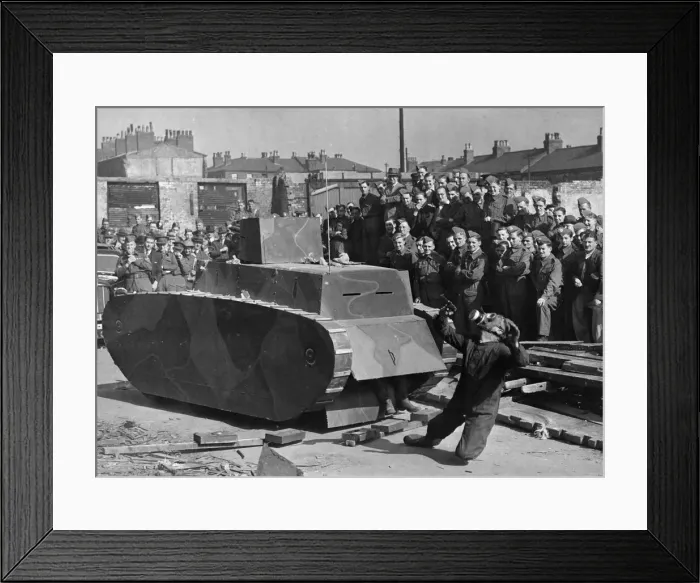 Framed Print : Members of the Home Guard in Liverpool, watching a demonstration by the army in Anti Tank